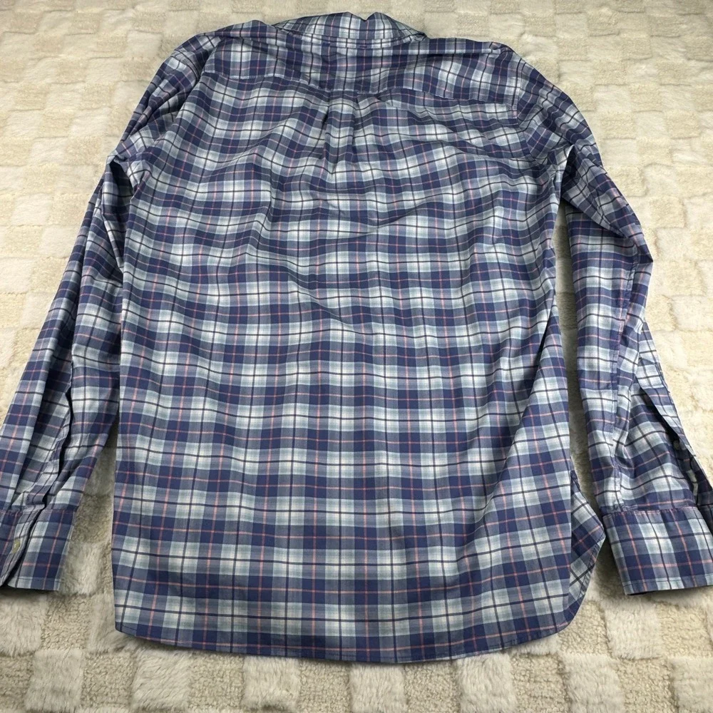 Vineyard Vines On-The-Go Performance Shirt Mens Small Blue Pink Plaid brrr S - Picture 10 of 10